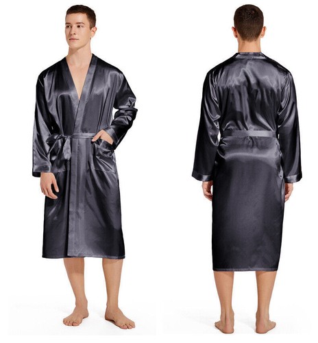 Mens long satin silk pajamas - satin,