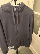 Vintage Schott NYC Men’s Fleece Zip-Up Hoodie Grey – Size XL (Fits Like L) Used