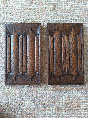 Antique carved oak - carved, linenfold