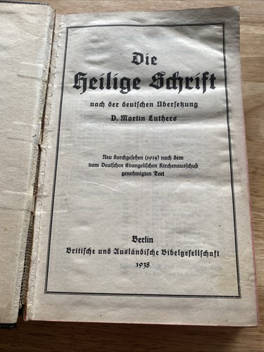 1938 german holy bible - 1938, die