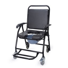 Multifunction Wheeled Mobile Toilet Commode Shower Chair Wheelchair For Elderly