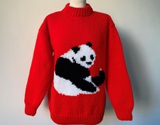 Hand Knitted Red Panda Sweater by Bexknitwear