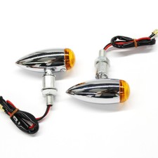 2x Chrome Mini Bullet LED Turn