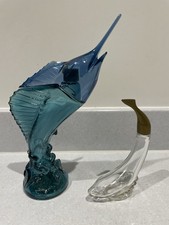 Vintage Avon Aftershave Empty Bottles - Blue Sea Trophy Swordfish and Dolphin