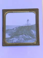 9 Isle of Man - Lighthouse & Bathing PLace J.V. old glass/ lantern slide/ photog