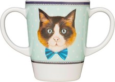 Two Handled Melamine Cat Mug