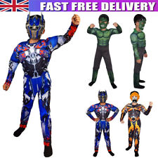Kids Boys Hulk Bumblebee Transformers Optimus Prime Costume Fancy Dress + Mask