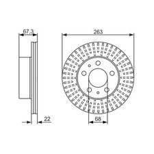 2x Brake Discs Vented For