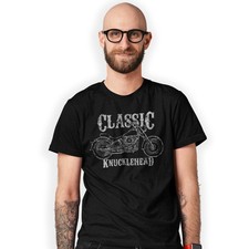 Classic Knucklehead T-shirt Old Bikers rule motorbike ride or die moto Club 