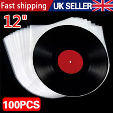 100x Anti Static 12' LP LD Vinyl Record Covers Inner Sleeves Clear Cover Plastic