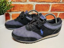 MENS POLO RALPH LAUREN PONTELAND UK 7 EU 41 BLACK NAVY SUEDE TRAINERS SNEAKERS