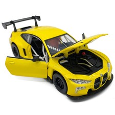 1:32 BMW M4 GT3 Model Car Diecast Toy Cars Metal Vehicle for Boys Kids Yellow