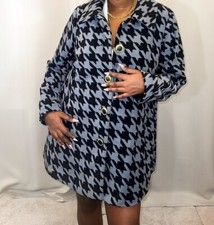 Bob Mackie Grey Black Oversized Cardigan Sweater Jacket M L K43ZA88R0