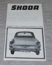 SKODA 1000MB OCTAVIA SUPER 1200 COMBI ESTATE CAR SALES BROCHURE MOTOR IMPORTS