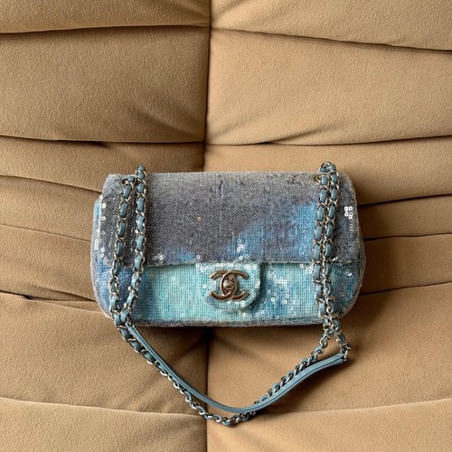 Chanel waterfall small blue - chanel,