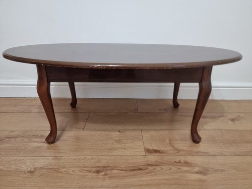 Oval wood coffee table - oval,
