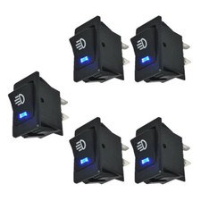 5pcs Fog Lamp Switch Moulding Car Fog lights Toggle Switch LED Blue 35A 12V DC