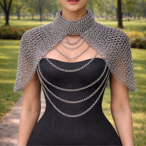 Aluminum chainmail neck - aluminum, top