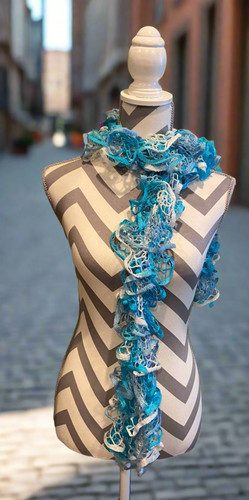 Ruffled scarf handmade with - ruffled,