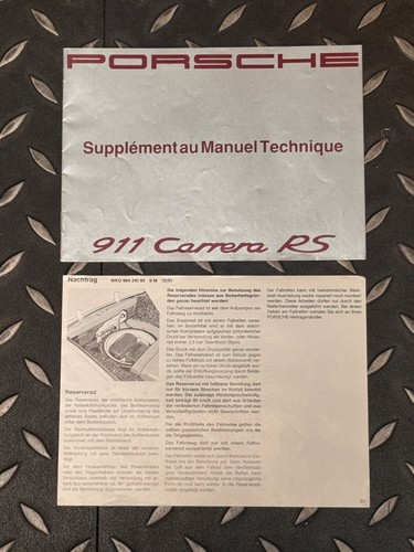 Porsche 964 rare supplement - rs,