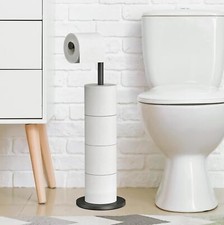 Vinsani Freestanding Toilet Roll Holder Bathroom Stand Stainless Steel Dispenser