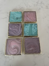 Anthropologie Agate Coasters Set Of 6