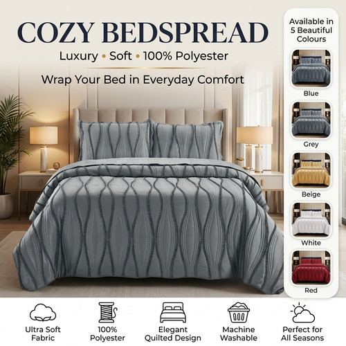 Embossed quilted bedspread - embossed,