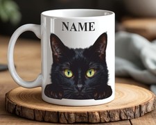 Personalised Black Cat Mug