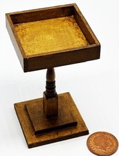 Dolls House Church Font Stained Wood Sq 1:12 Scale Miniature Furniture tumdee