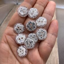 Silver Glitter Flower  Flat 2 Hole Buttons 4 Size Resin Round Sewing Knitting
