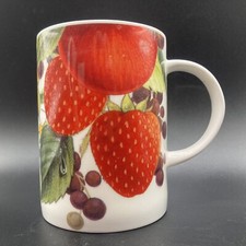 Hudson Middleton Evesham Fine Bone China Mug Strawberries Plums Made in England