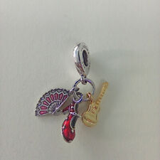 and Fan Charm Pendant ALE S925 Pandora Spanish Guitar, Flamenco Shoe