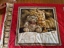 Cat And Teddy Bear Cushion