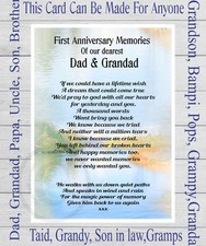 Waterproof Grave Card DAD SON