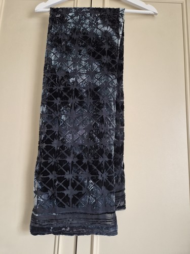 Devore velvet scarf - scarf,, black