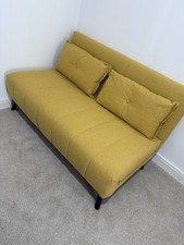 M&S Dylan Small Double Fold Out Sofa Bed Mustard Yellow
