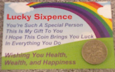 Lucky Sixpence Wallet Card*Ideal xmas /birthday gift*sentimental*Good Luck charm