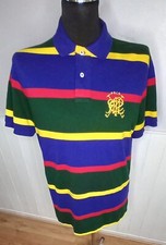 Polo ralpth lauren custom fit striped short sleeve polo shirt mens size L 