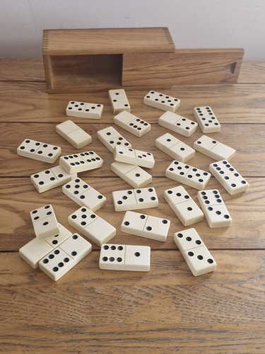 Vintage heavy ceramic dominoes - heavy,