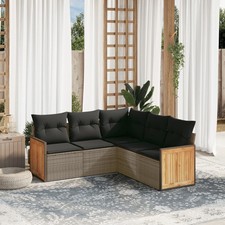 Garden Sofa Set Grey PE rattan
