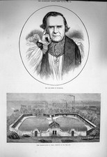 Original Old Antique Print