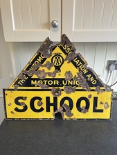AA motor union school enamel sign
