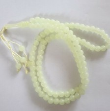 Regular Tasbeeh 99 plain Beads Muslim Prayer Rosary - Glow in Dark Ivory