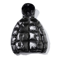 Men's Hooded Cotton Padded Jacket Bubble Puffer Winter Warm Outwear Bright Coat