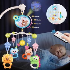 Baby Musical Crib Bed Bell Cot