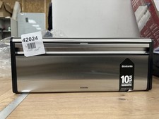 Brabantia Fall Front Bread Bin Large Countertop Storage Box for Bread Matt Steel