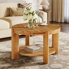 Round Solid Wood Coffee Table