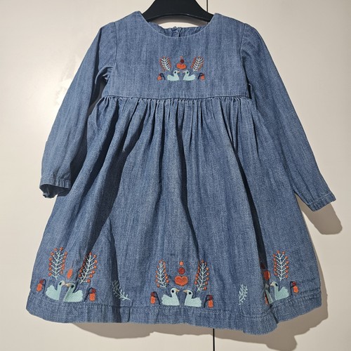 Girls blue chambray - m&s,