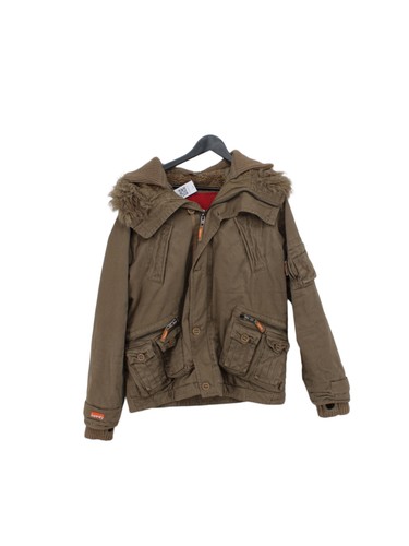 Superdry parka jacket brown - superdry,