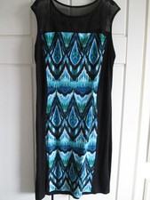 ROMAN BLACK AND BLUE MIX DRESS
